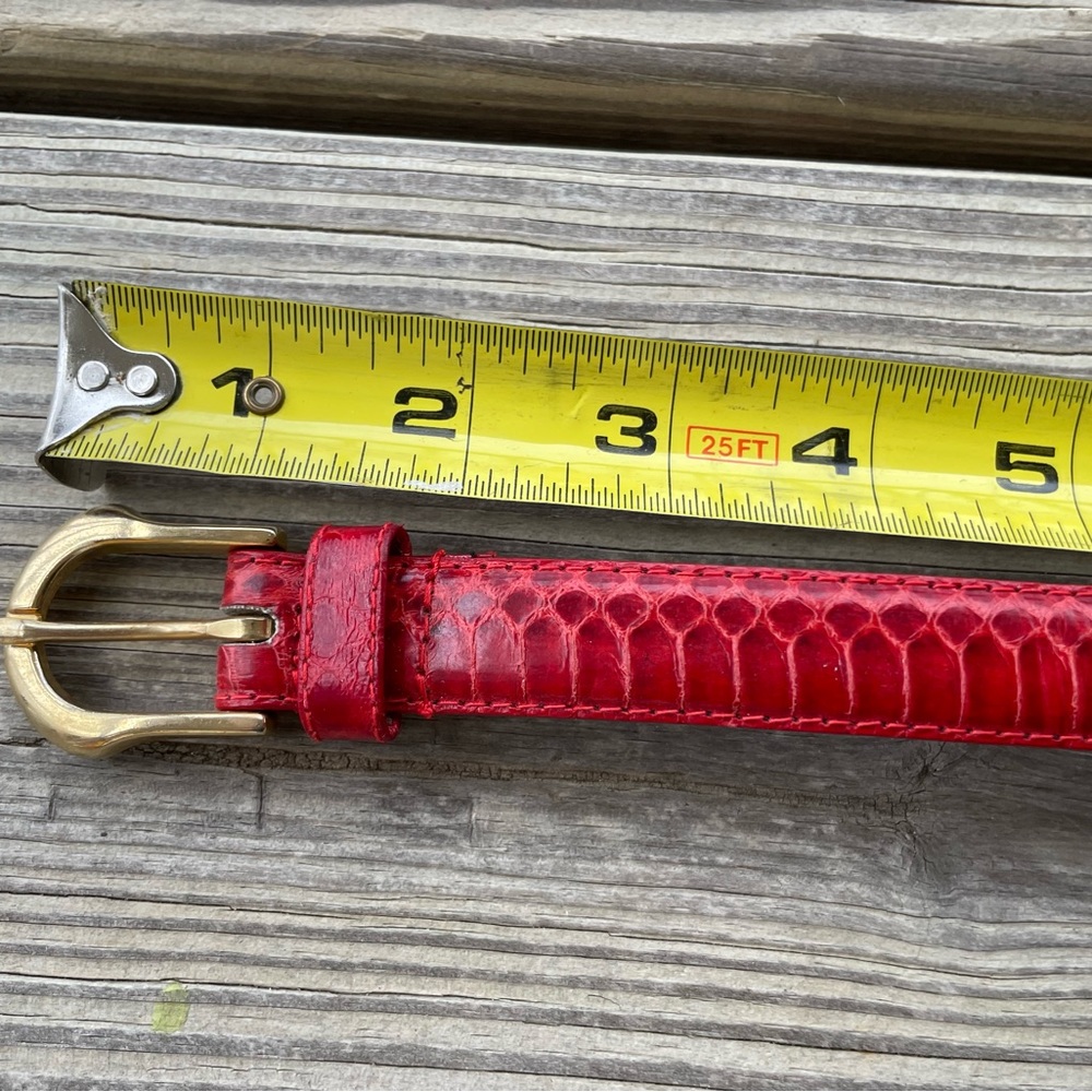 Genuine Snakeskin Belt, Red